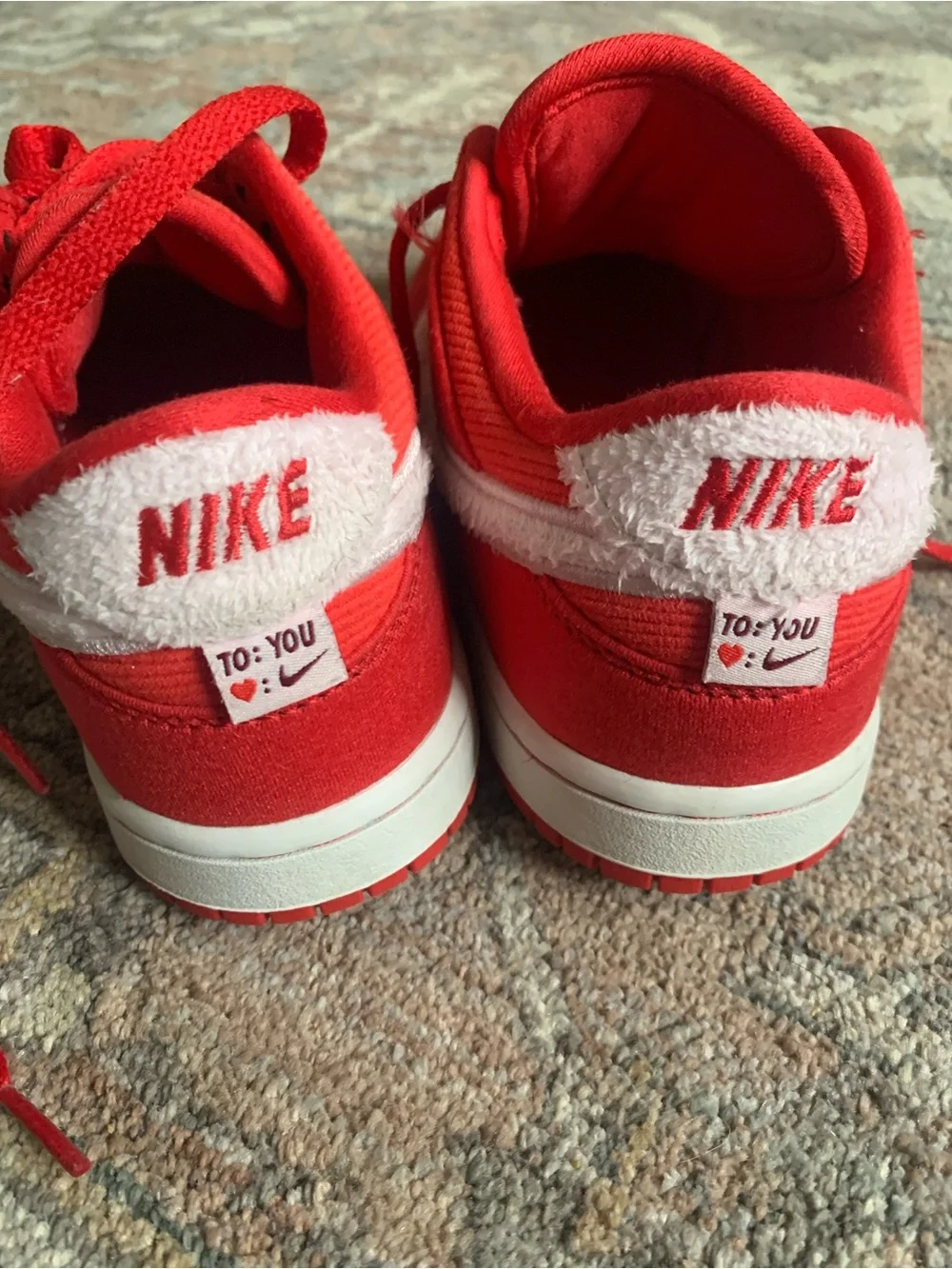 Nike Kids Red Low-Top Sneakers with White Sole